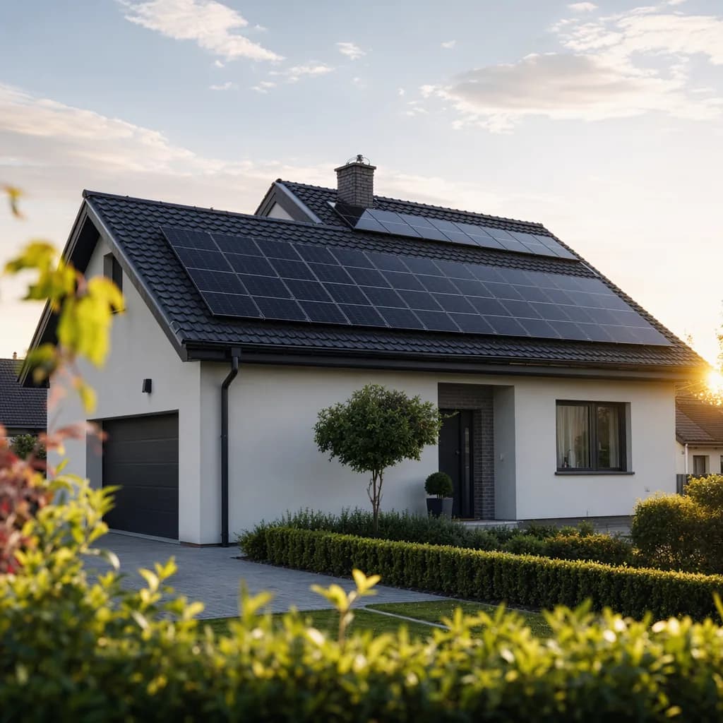 Realizacja SUNDEK Energia w Rybniku - 8 kWp (16 paneli Longi 540 W) + pompa ciepła Daikin 11 kW + magazyn Deye 10 kWh